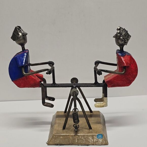 FELGUEREZ Other - Vintage Signed Manuel FELGUEREZ Folk Art Metal Seesaw Modernist Sculpture Mexico